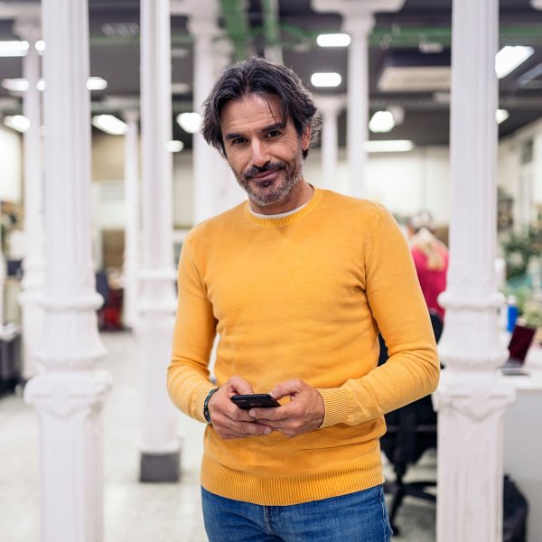 Boomer Man Working in Office Portrait
